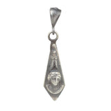 Sterling Silver Dangle Medallion Pendant with Women's Figure