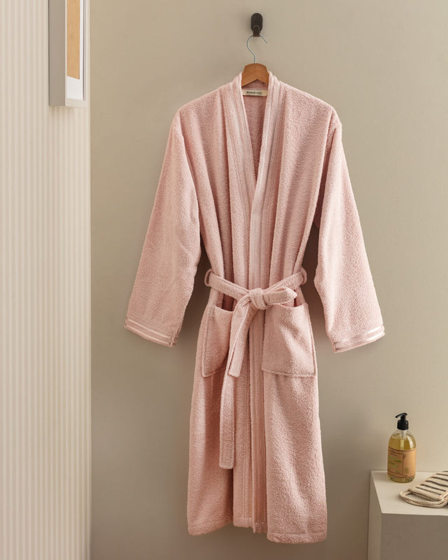 Unisex 100% Cotton Kimono Bathrobe - Soft Terry Cloth Spa Robe