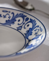New Bone Dinner Plate - Sophisticated Blue & White Motif