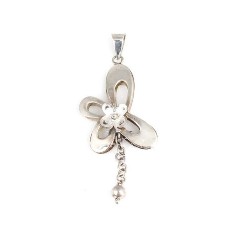 925 Sterling Silver Butterfly Pendant - Elegant Pressed Motif