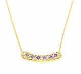 Wholesale 925 Sterling Silver Aurora Yellow Purple Stone Necklace