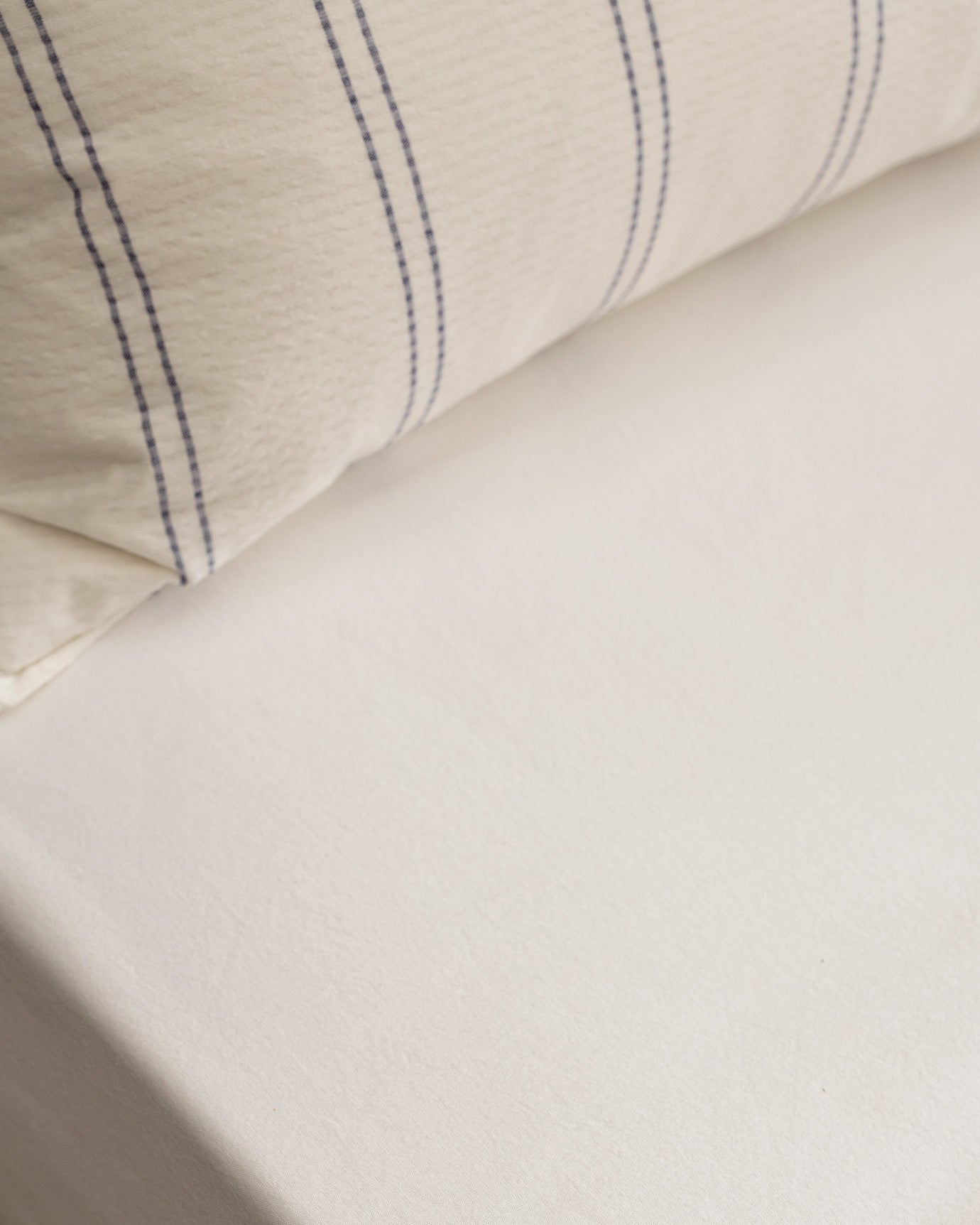 100% Cotton King Size Duvet Cover Set - Washed Waffle & Striped