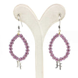 Premium 925 Sterling Silver Amethyst Letter Earring