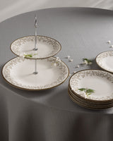 New Bone 7-Piece Tiered Pastry Plate Set - Elegant Serving