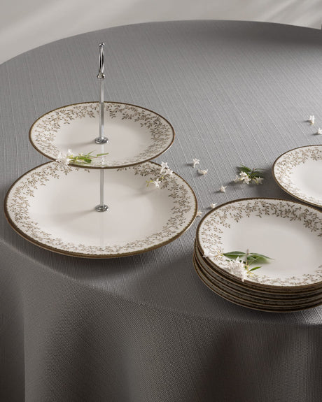 New Bone 7-Piece Tiered Pastry Plate Set - Elegant Serving