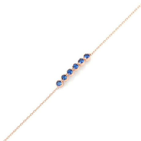 Professional Grade Sterling Silver Sapphire 6-Row Bracelet