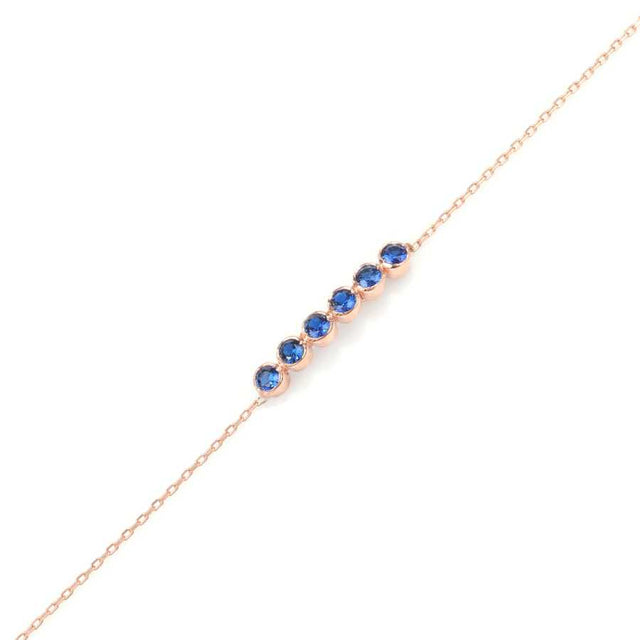 Professional Grade Sterling Silver Sapphire 6-Row Bracelet