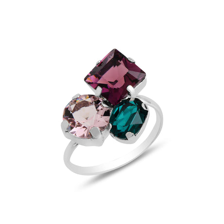 Statement Cocktail Ring - Multi-Cut Stones & Natural Hues