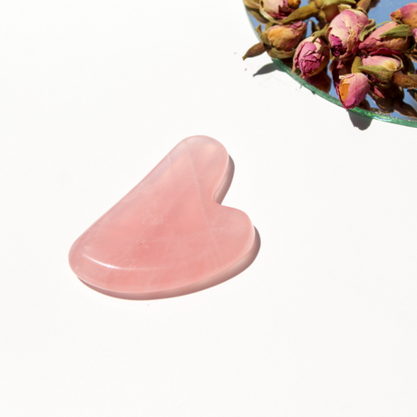 Pink Quartz Heart Gua Sha Facial Massage Tool