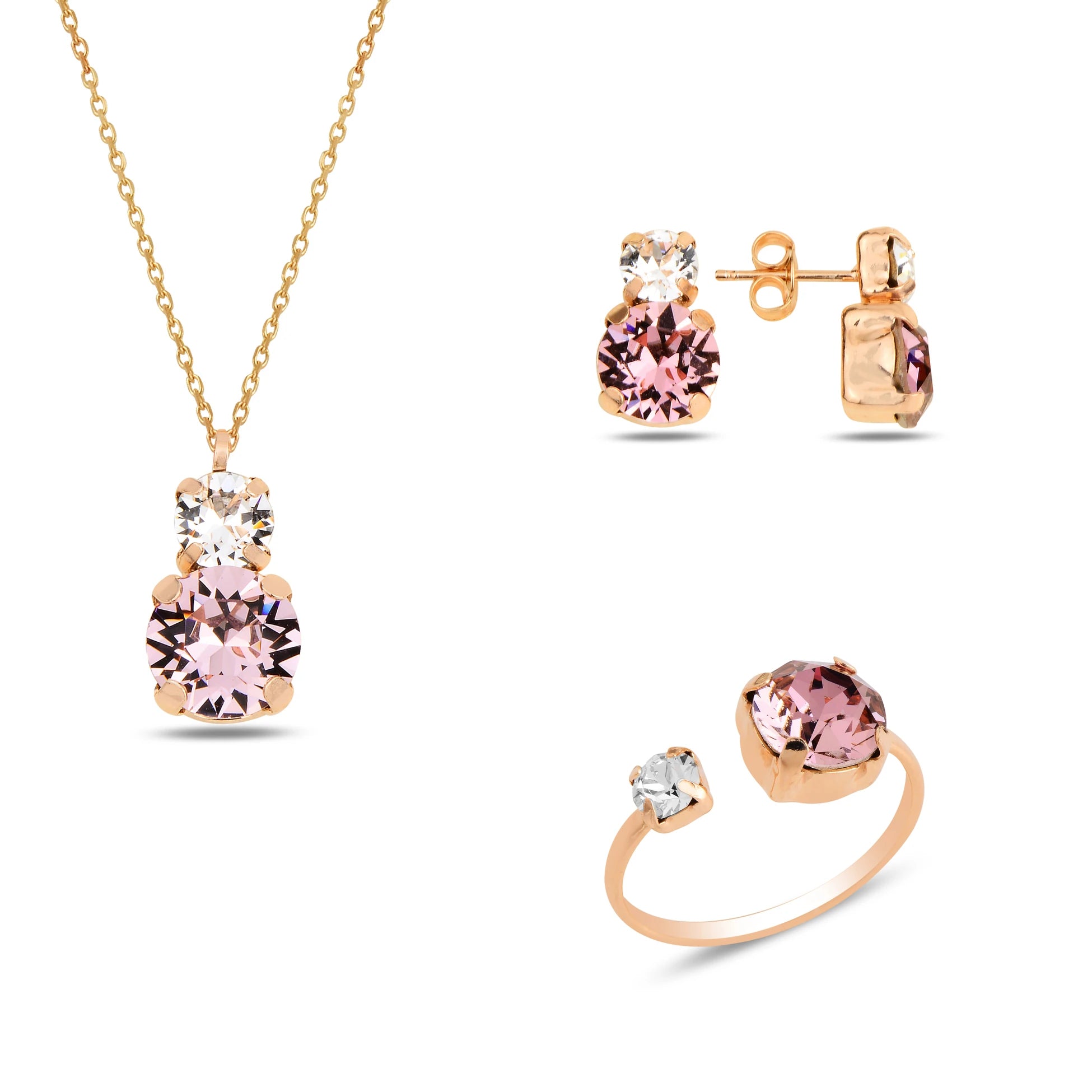 Ensemble de bijoux en argent sterling avec cristaux Swarovski - Élégance sans effort