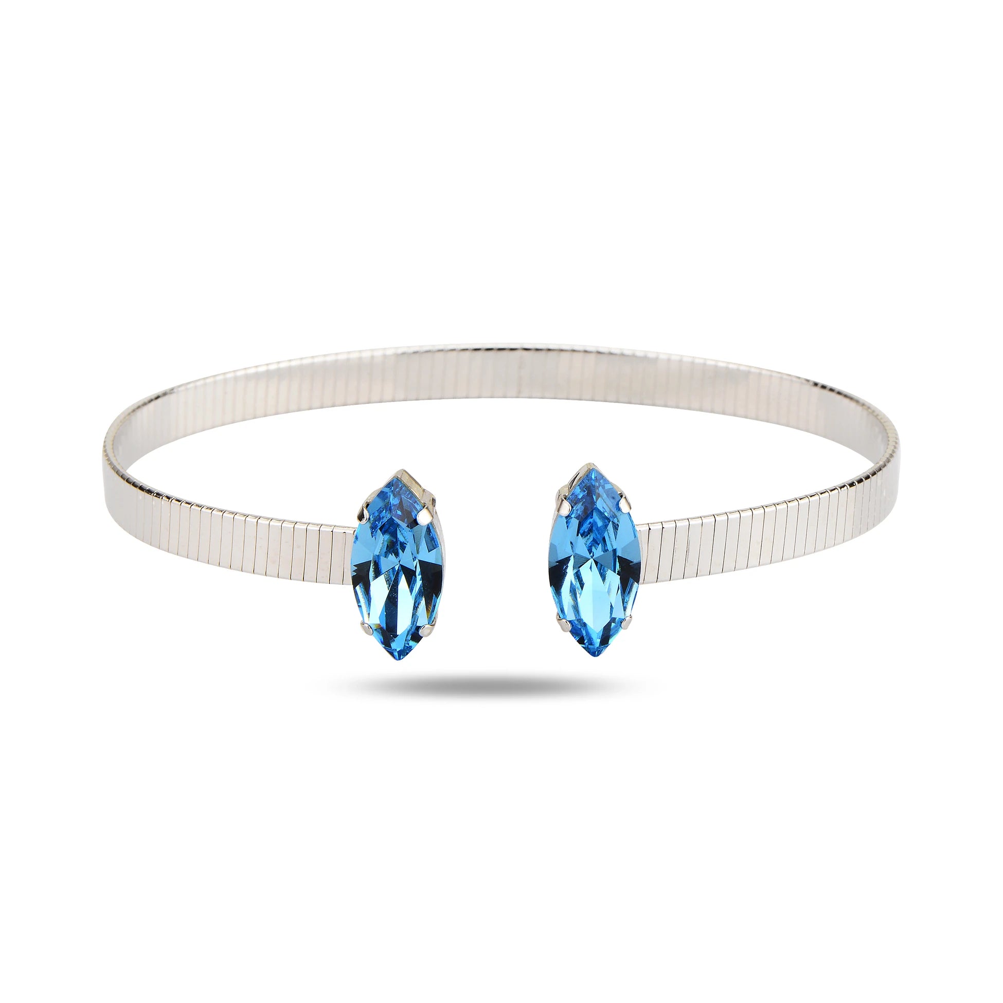 Náramek z rhodiovaného stříbra s růžovým zlatem – oslnivé vícebrusné krystaly Swarovski