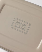 RVS Voedselbewaarbak met Deksel - Zacht Beige - 600ml