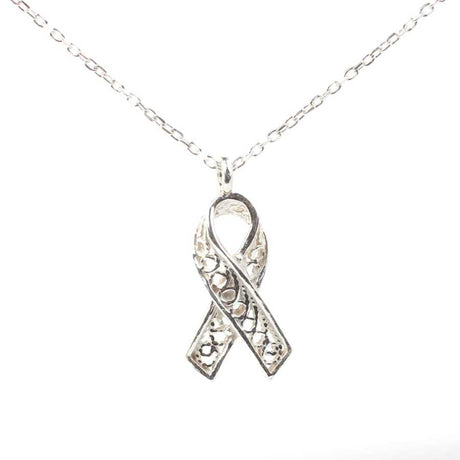 Sterling Silver Ribbon Pendant Necklace - Elegant & Dainty
