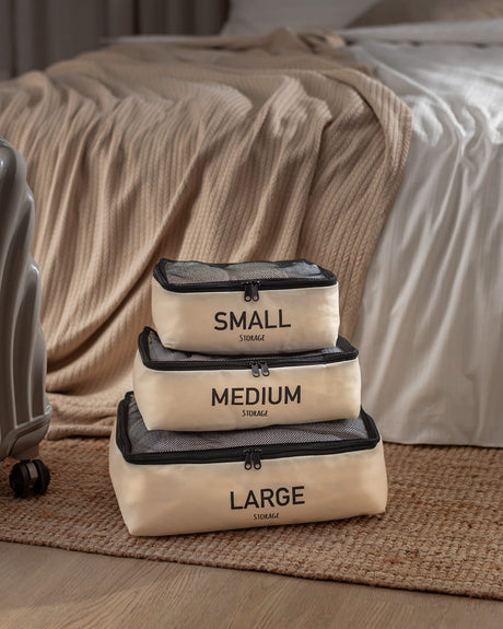 Cream 3-Piece EVA Travel Packing Cube Set