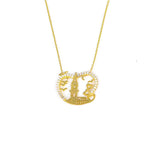 Sterling Silver Zirconia Maiden's Tower Necklace