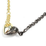 Premium 925 Sterling Silver Dual Tone Double Chain Heart Necklace