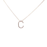 Sterling Silver 3D C Initial Pendant Necklace - Personalized Elegance