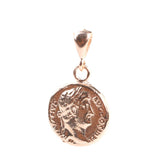 925 Sterling Silver Caesar Head Medallion Pendant - Roman Inspired