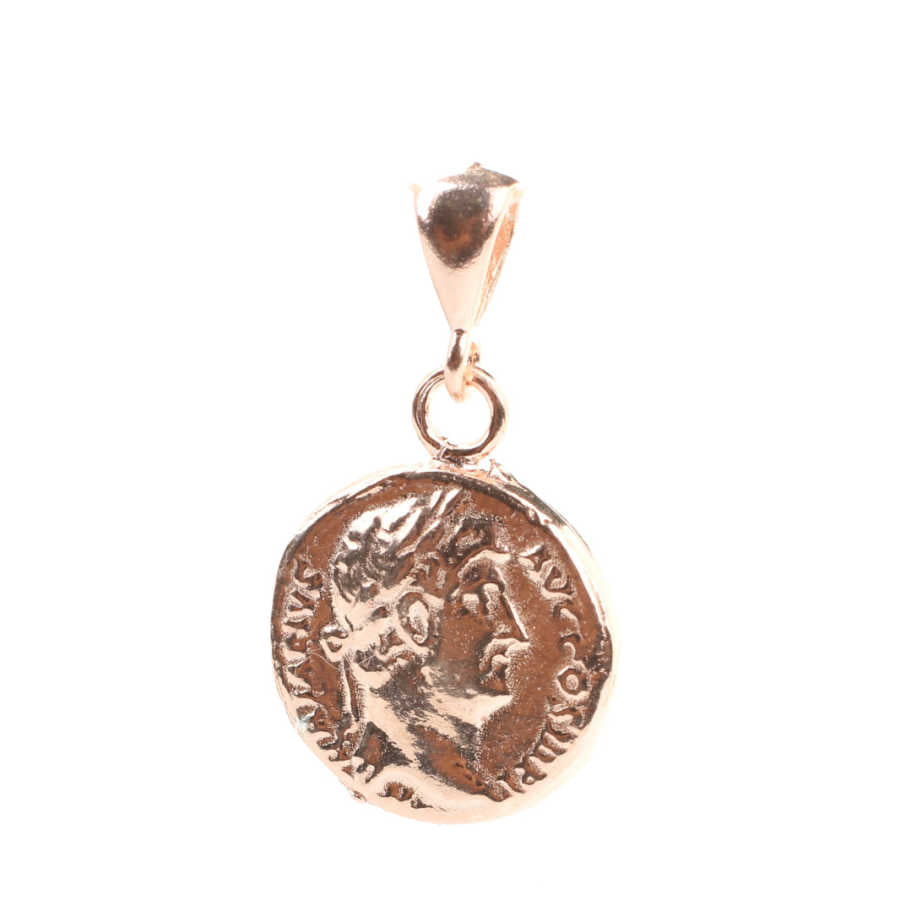 925 Sterling Silver Caesar Head Medallion Pendant - Roman Inspired