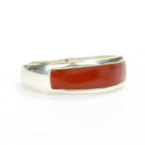 925 Sterling Zilveren Heren Trouwring - Rood Emaille Ontwerp