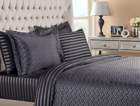 Luxurious Cotton Sateen King Size Duvet Set - Jacquard Pattern