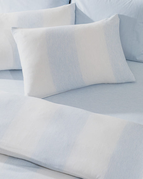 Soft Cotton Blend Double Duvet Cover Set - Elegant Dobby Weave