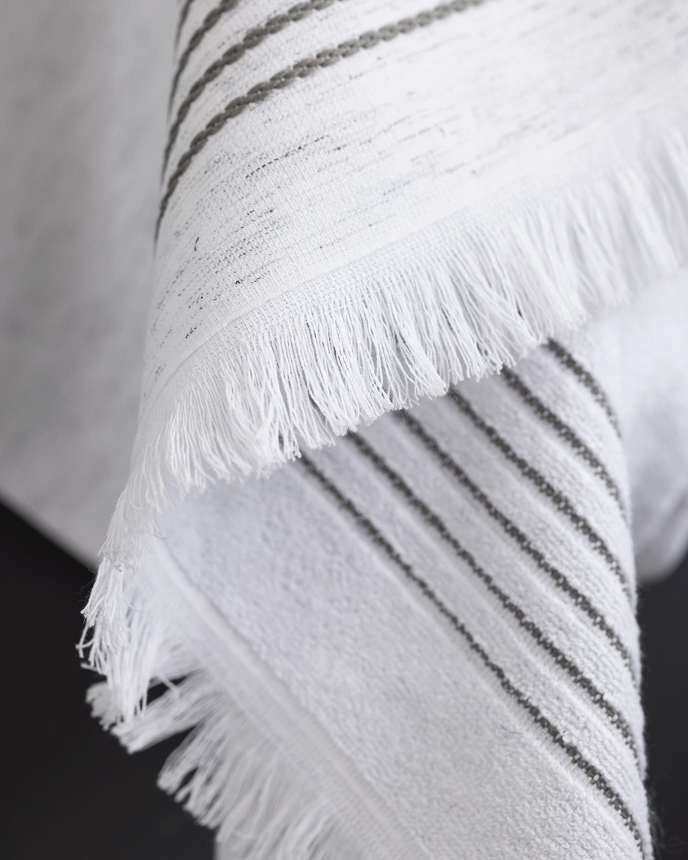 Opherna Plush Cotton Bath Towel - White and Grey