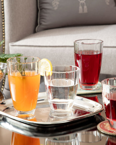 Clear Glass Beverage Glasses Set of 4 - Fiona Collection