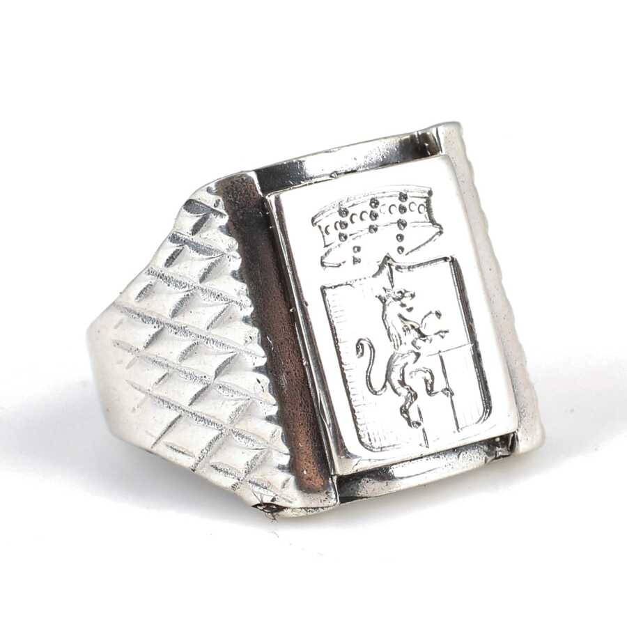 925 Sterling Silver Lion Symbol Ring - Handcrafted & Stoneless