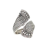 925 Sterling Silver Adjustable Ring - Detailed Cast Design