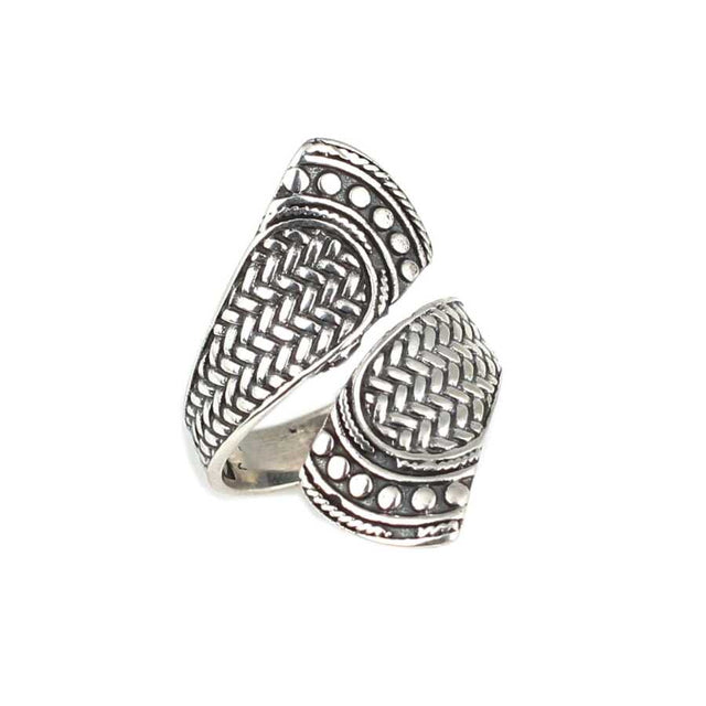 925 Sterling Silver Adjustable Ring - Detailed Cast Design