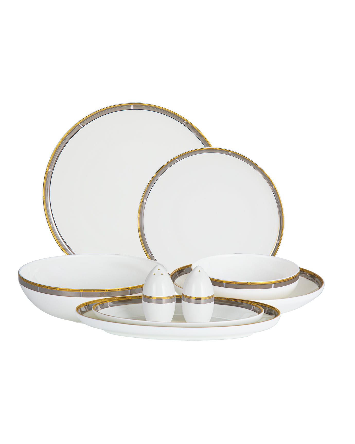 Fine Bone Porcelain 12-Person Dinnerware Set - Modern Elegance