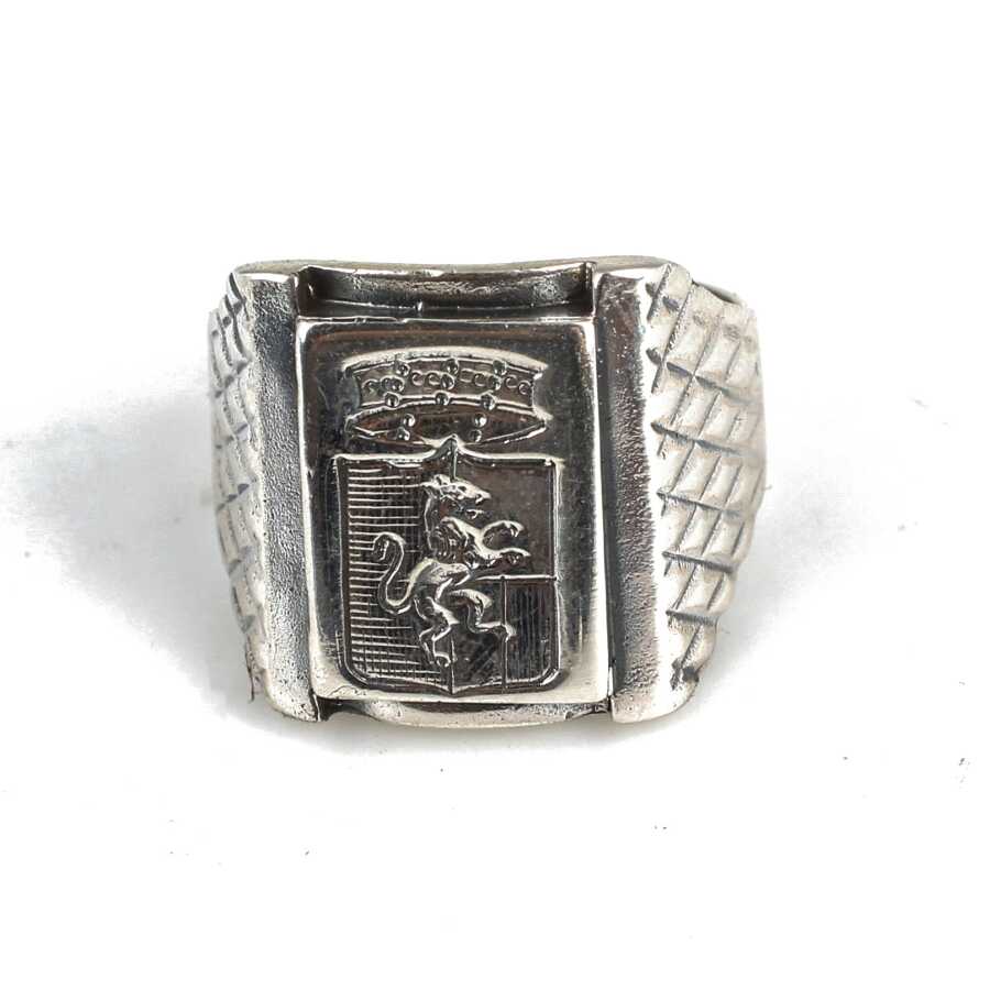 925 Sterling Silver Lion Symbol Ring - Handcrafted & Stoneless