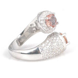 Sterling Silver Double Zultanite Criss-Cross Ring with Zircon