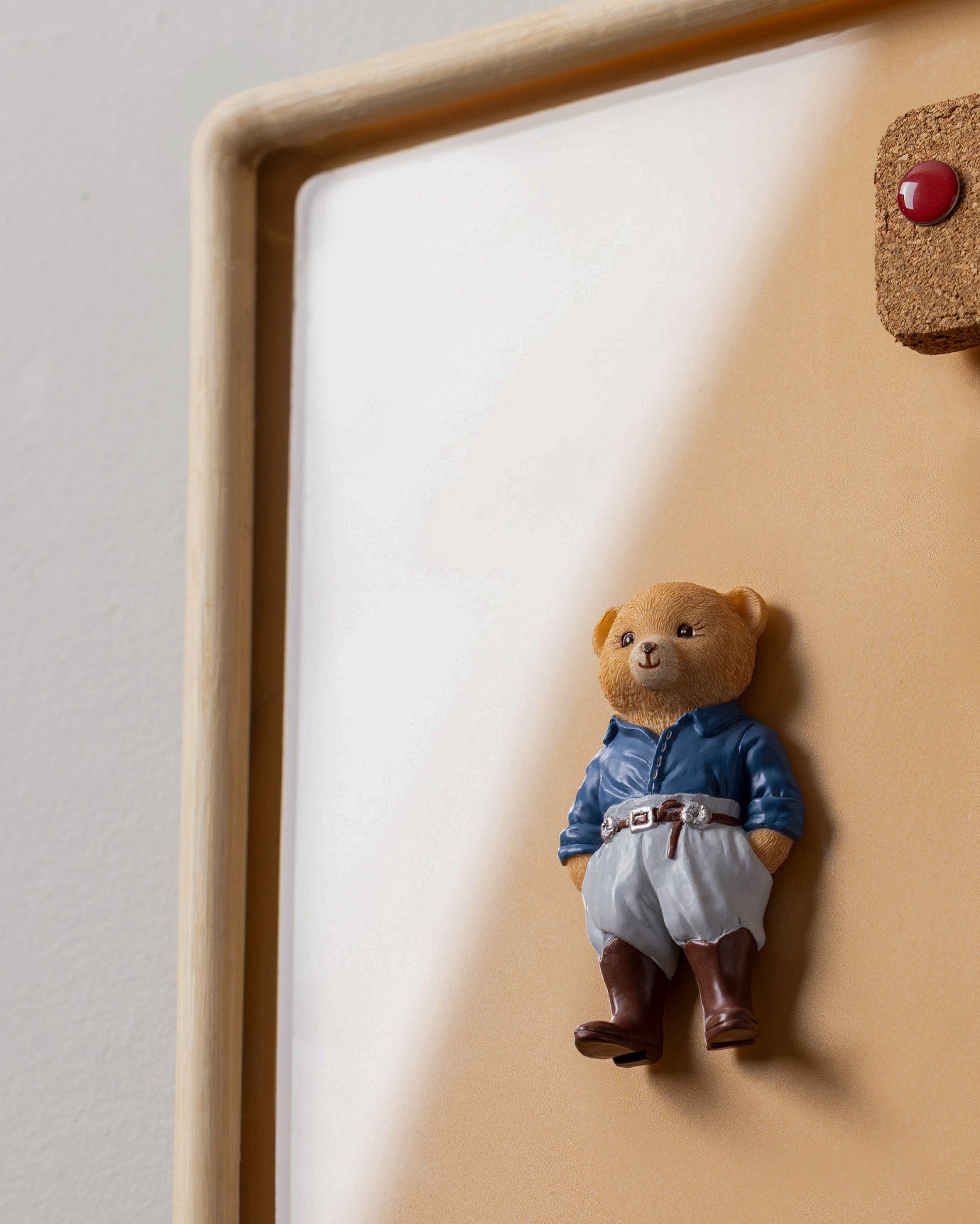 Durable Resin Decorative Magnet - Emma Bear Navy/Grey Design