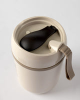 Contenitore per alimenti snack beige morbido - Scatola portatile per preparazione pasti da 480ml