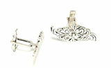 925 Sterling Silver Leaf Design Cufflinks