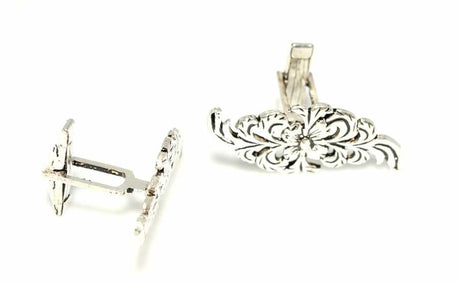 925 Sterling Silver Leaf Design Cufflinks
