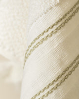Serviette de visage 100 % coton - Serviette à main douce, absorbante et à séchage rapide, blanche et verte