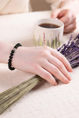 Green Star Natural Stone Silver Bracelet - Inner Strength & Focus