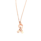 925 Sterling Silver Ribbon Pendant Necklace - Engraved HOPE