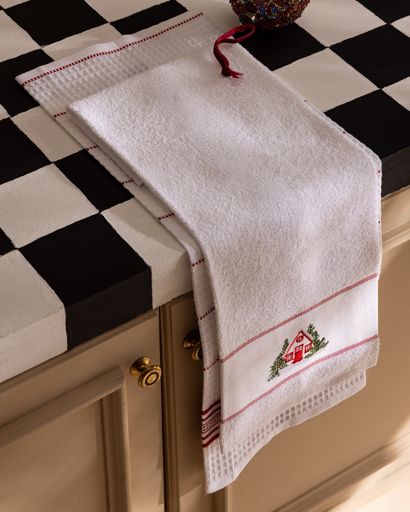 100% Cotton Kitchen Towel Set - Absorbent & Soft 2-Piece