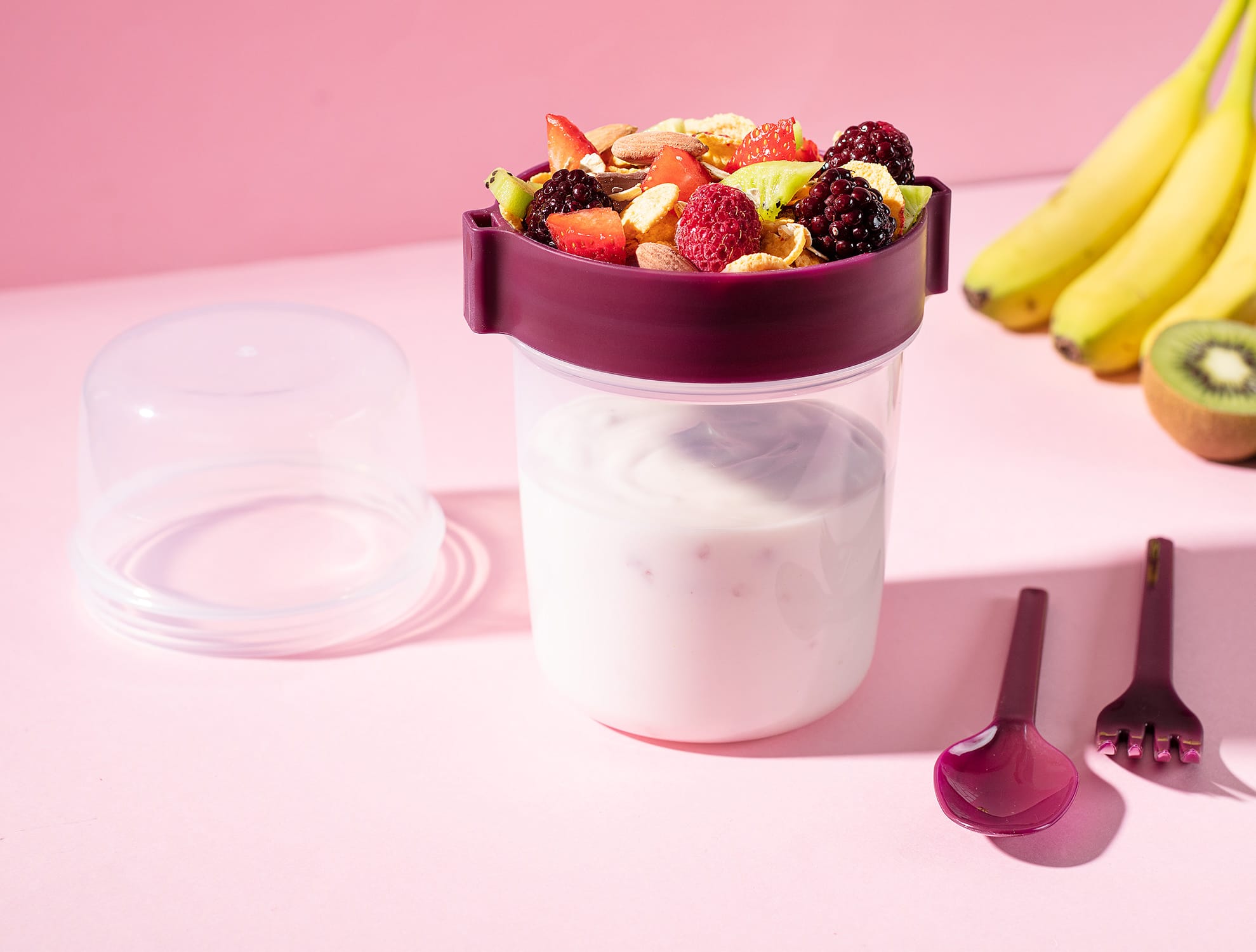 Portable Snack Food Storage Container with Lid