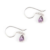 Premium 925 Sterling Silver Drop Amethyst Small Earring