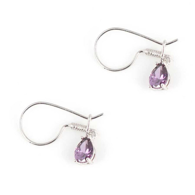 Premium 925 Sterling Silver Drop Amethyst Small Earring