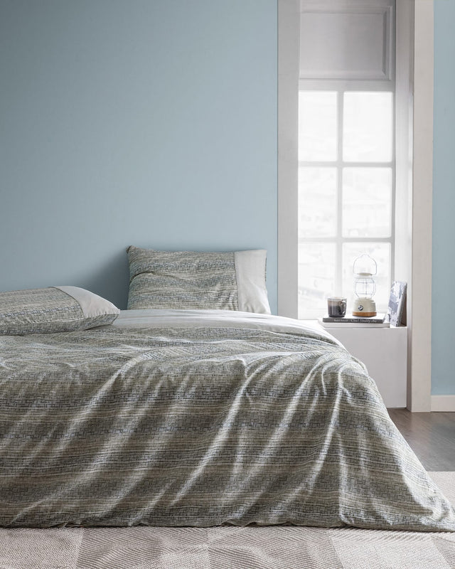 100% Cotton Double Size Duvet Cover Set - Crepe Printed Design