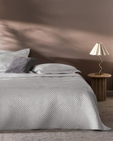 Boulogne Velvet Quilted Bedspread - Soft Double Bed Cover