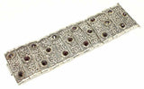 Pulsera Bizantina de Plata de Ley con Granate - Diseño Segmentado de Calado Abierto