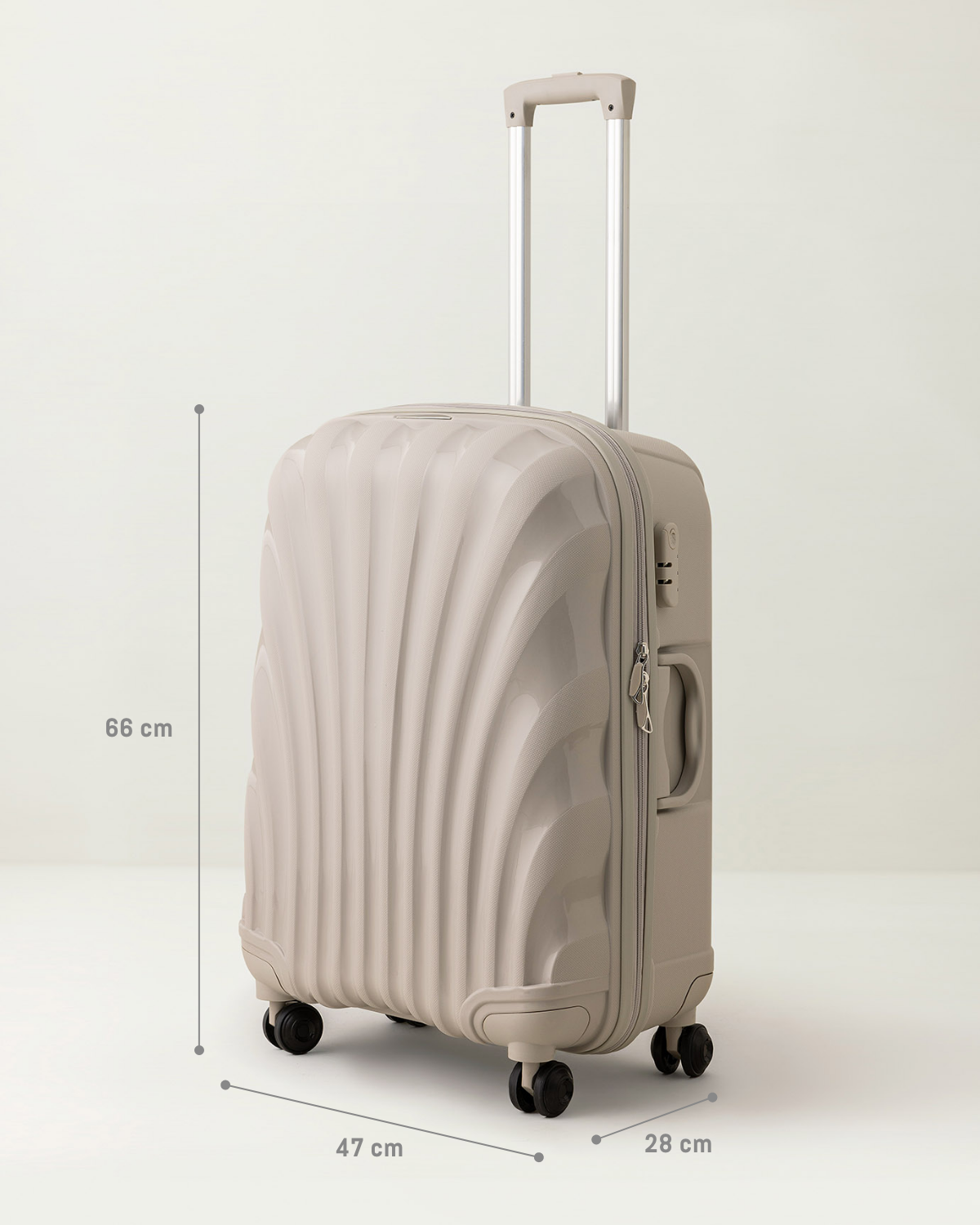 Medium Beige Hardside Suitcase - Durable Travel Luggage