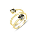 Elegant Dual Band Ring - Modern Intertwined Design